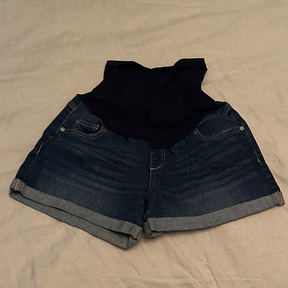 Indigo Blue Maternity Denim Jean Shorts